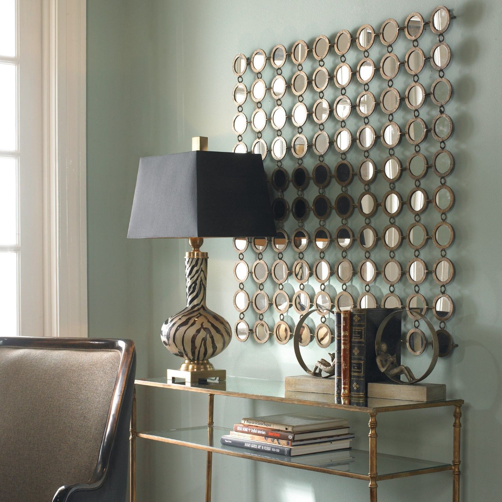 DESIGNER CRAFTED MODERN SMALL ROUND MIRRORS  FORGED METAL 