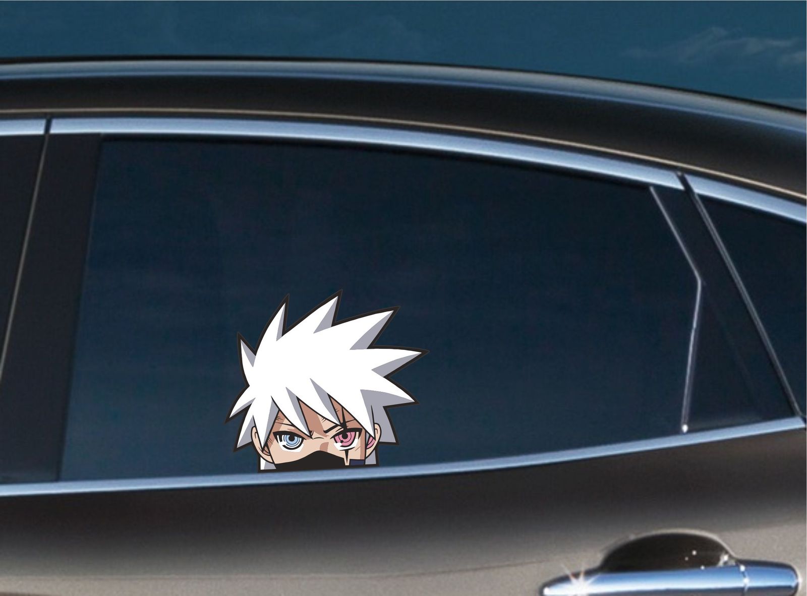 Kakashi Peeking Car Tablet Window Vinyl Decal Cartoon Anime Stickers Naruto JDM