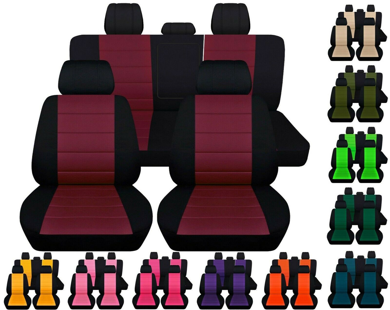 Front and Rear car seat covers fits Jeep Gladiator Truck 2020 2021  24 Colors