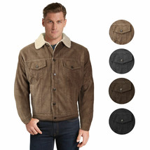 Men's Premium Classic Button Up Fur Lined Corduroy Sherpa Trucker Jacket