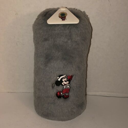 Vintage 9.5" Mickey Mouse Disney Gray Plush Golf Head Cover Walt Disney