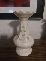 8" Belleck Ireland Shamrock Vase Excellent Condition and Beautifully Designed - $56.09