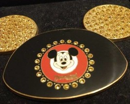 Jumbo Disneyland Resort Pin Mickey Mouse Ears Face Yellow Jeweled Rare Box WDW - $62.24