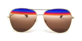 Salvatore Ferragamo Sunglasses SF172S 745 Shiny Gold/Brown Multicolor Lens 60mm - $96.03