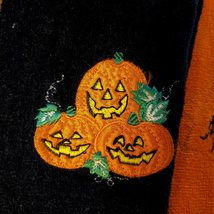 Halloween Towels, Set of 3 Hand Fingertip Towel, Black Orange Cat Spider Pumpkin image 4