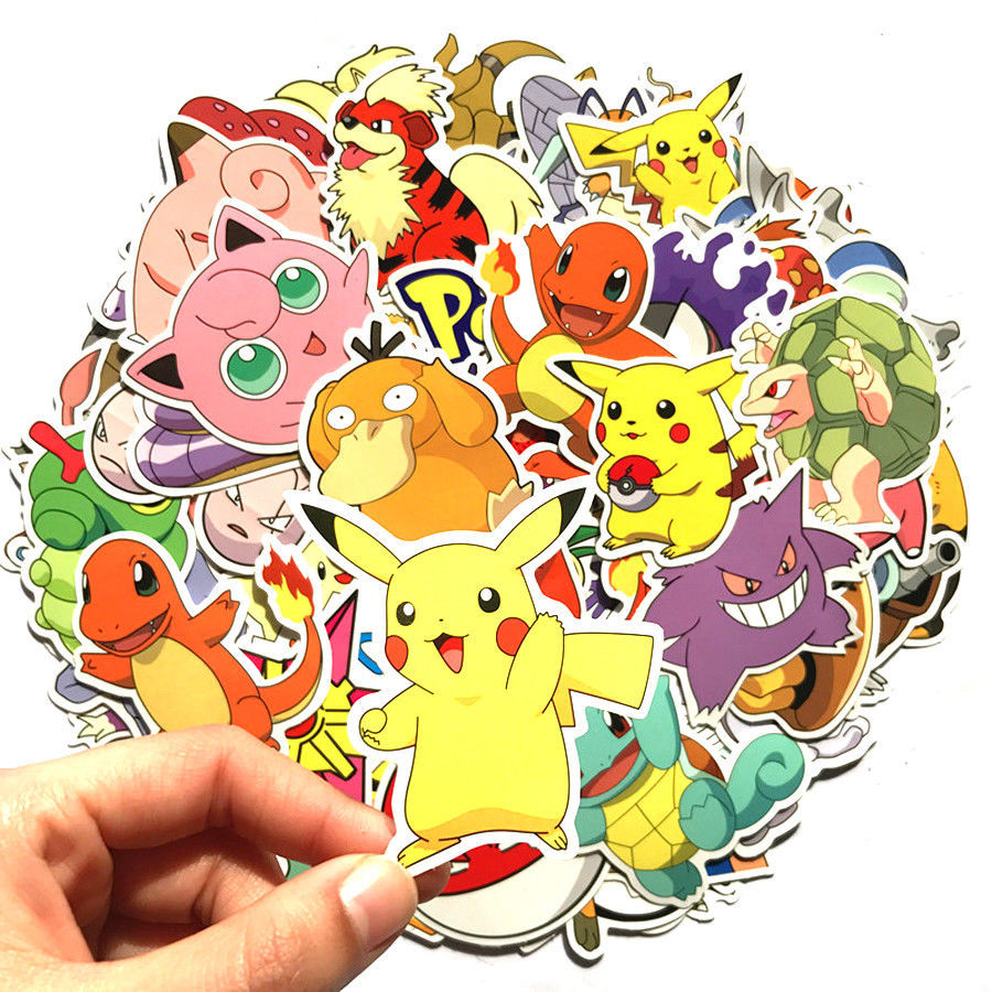 80 Pcs Sticker POKEMON Decal Vinyl Roll Car Skate Skateboard Laptop