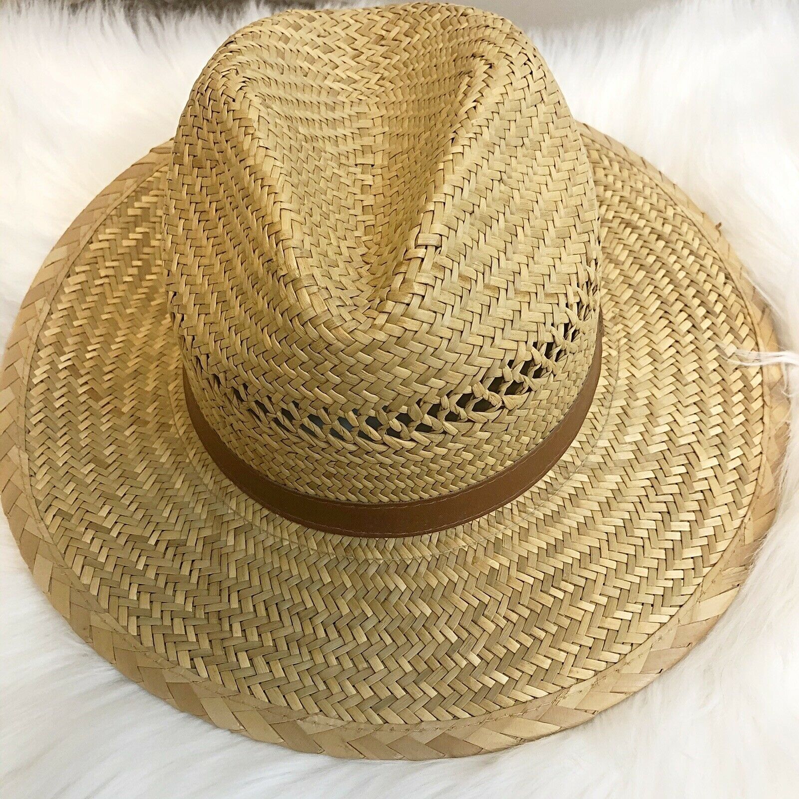 Genuine Raffia Straw Hat Dorfman Pacific Natural Size Medium - Hats