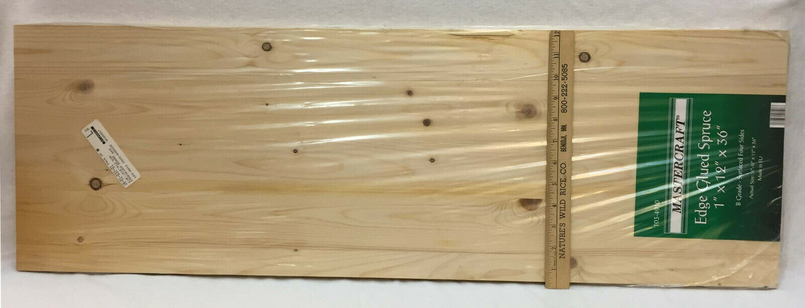 Edge Glued Spruce Wood Board B Grade Surfaced 4 Sides 1x12x36