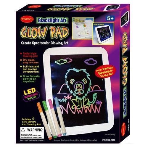 Blacklight ART Glow Pad INCLUDES 4 GLOW IN THE DARK MARKERS - Other