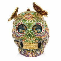 Jay Strongwater Rivera - Skull with Butterflies Box 14k gold  - $550.00