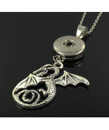 DRAGON SNAP CHUNK BUTTON NECKLACE >>    WE COMBINE SHIPPING   (4501)  - $3.47