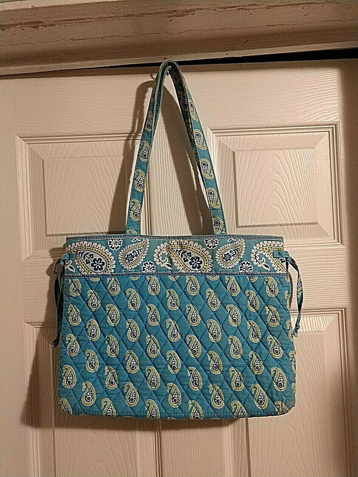 Vera Bradley Rare Retired Bermuda Blue Pattern Large Handbag - Women's ...