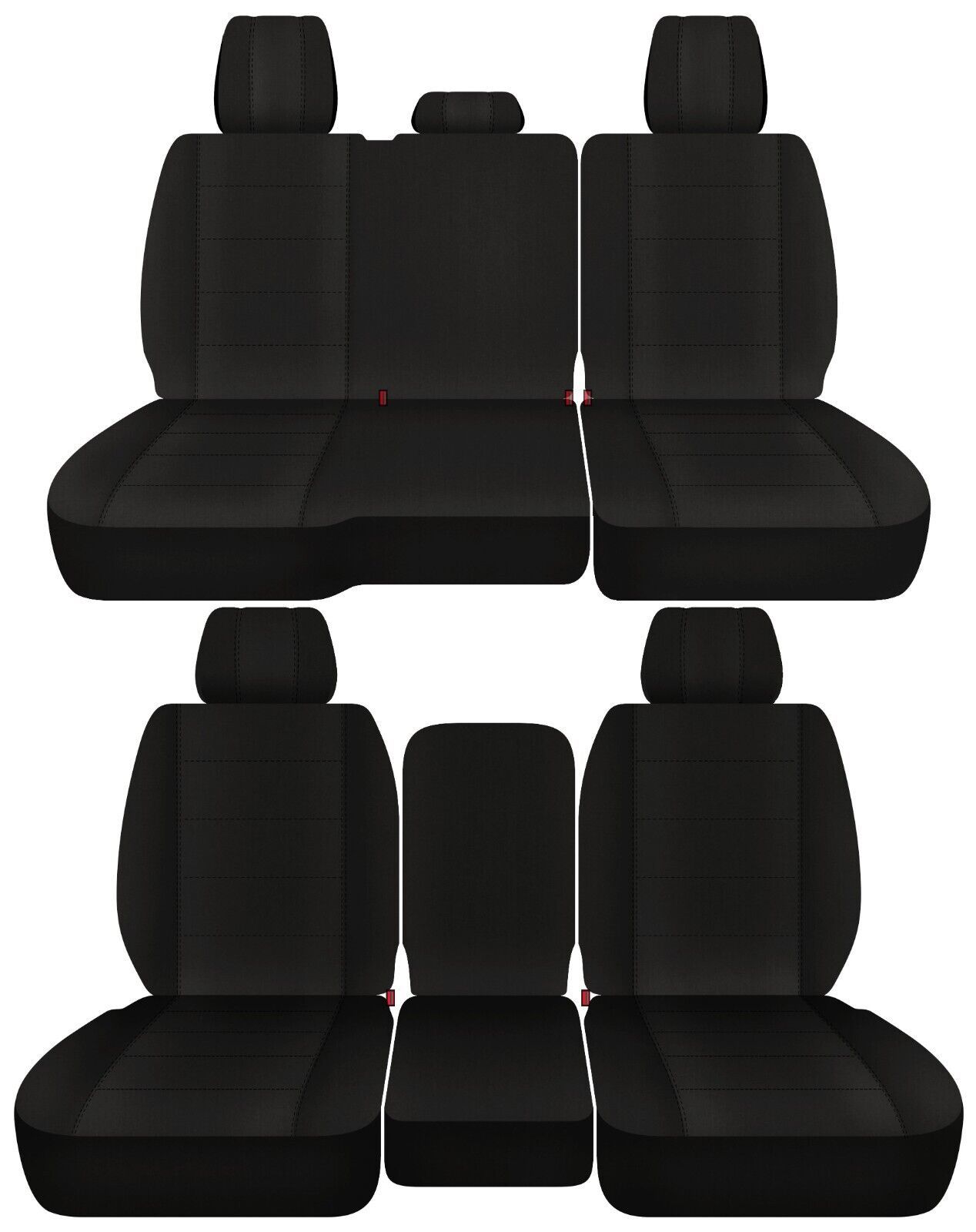 Front and Rear car seat covers Fits 2003 Dodge Ram 1500/2500/3500  Solid black