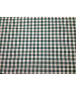 SMALL GREEN CHECKER FURNITURE CURTAIN FABRIC 100% COTTON BY THE YARD 58&quot;... - $3.99