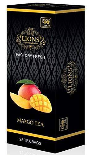 Lions Tea Mango FS, Pure Ceylon Black Tea with Mango (25 tea bags)