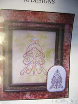 M Designs Joy Tree Ornament or Over Two Framed Piece Kit Started Used image 1