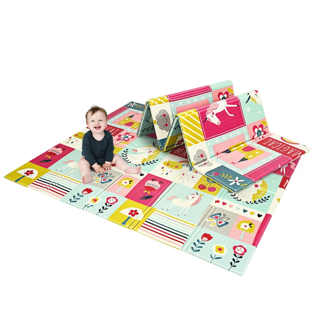 71" x 79" Portable Folding Baby Play Mat Toys for Baby