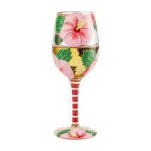 Lolita Wine Glass Pink Hibiscus 9" High 15 oz Gift Boxed Collectible #6007474 image 3