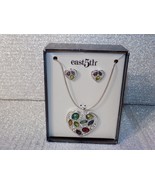 east5th Heart Necklace and Earrings Box Set Jewelry Silver Tone Women Bo... - $7.92