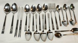 21 Pieces National Stainless LAUREEN Flatware Dinner Knives Spoons Teaspoons - $24.74