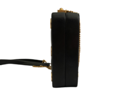 Marc Jacobs Black Lambskin Leather Gold Polka Dot Phone Crossbody Bag Purse image 3