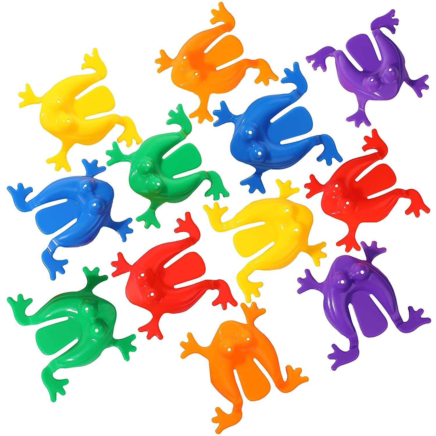 12 Pieces Frog Jumping Leap Frogs Toy 2 Inches Frogs Toy Assorted Colo