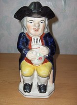 Antique Vintage  Colonial Man Ben Franklin Pitcher/Lid Figurine Toby Eng... - $232.65