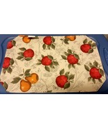 SET OF 3 LINEN FABRIC PLACEMATS 12&quot; x 18&quot;, APPLES &amp; PEARS by BH - $12.86