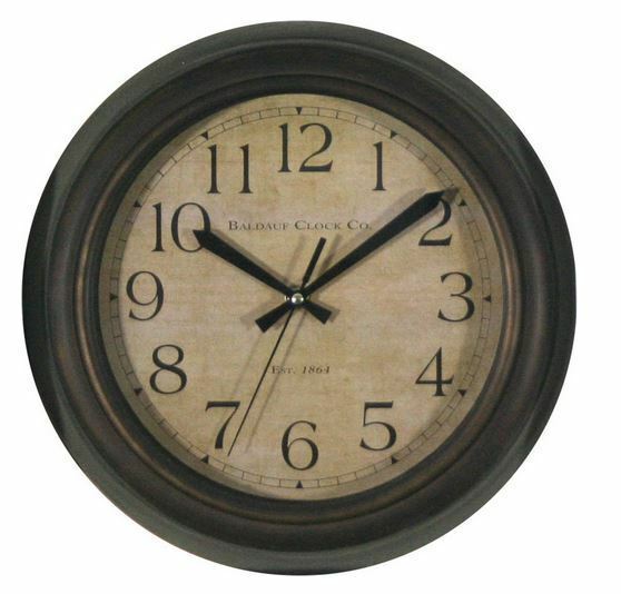 Baldauf Clock Company Bronze Brushed Oil Rub 12" Round Wall Clock