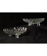2 Fostoria American 3-Footed Dishes 6.5 and 7 Inches Diameter - $8.59