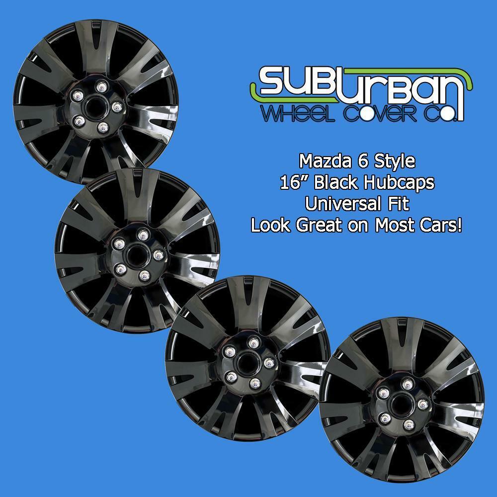 20092013 Mazda 6 Style 103216BLK 16" GLOSS BLACK Hubcaps Wheel