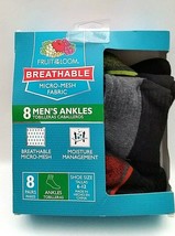 Fruit of the Loom New Men's 8pairs Breathable Micro Mesh Fabric Socks Size 6-12 - $28.70