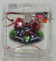 Boelter NFL Blown Glass Holiday Glitter Bells New England Patriots Licensed - $19.99