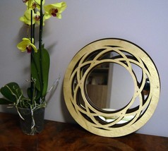 Art Deco Wall Mirror, Circle Makeup Mirror, Decorative Mirror - $109.99