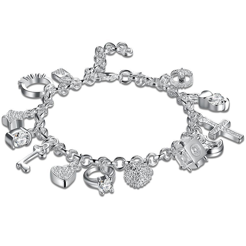Swarovski Crystal Charms Bracelet in 18K White Gold Plated - $27.99