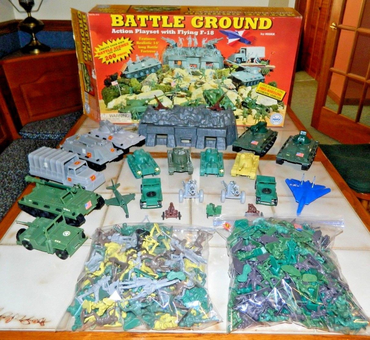 Marx Battle Ground Action Play Set 200 Plus Pieces With Rare Fortress