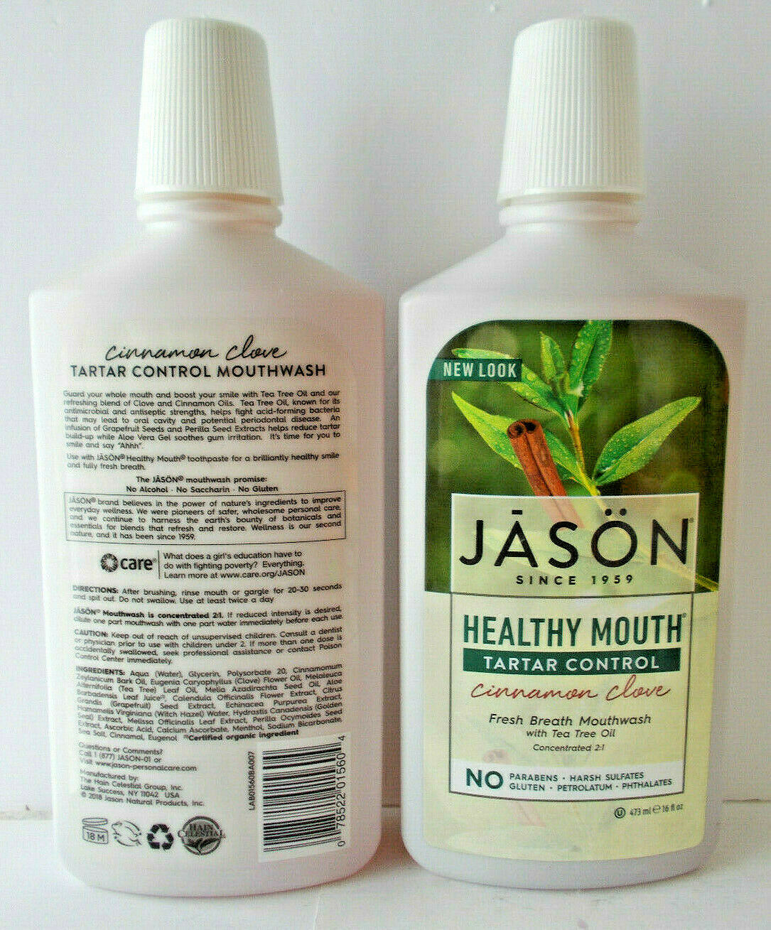2X Hain Jason Mouthwash Cinnamon Clove Tea Tree Oil Certified Organic