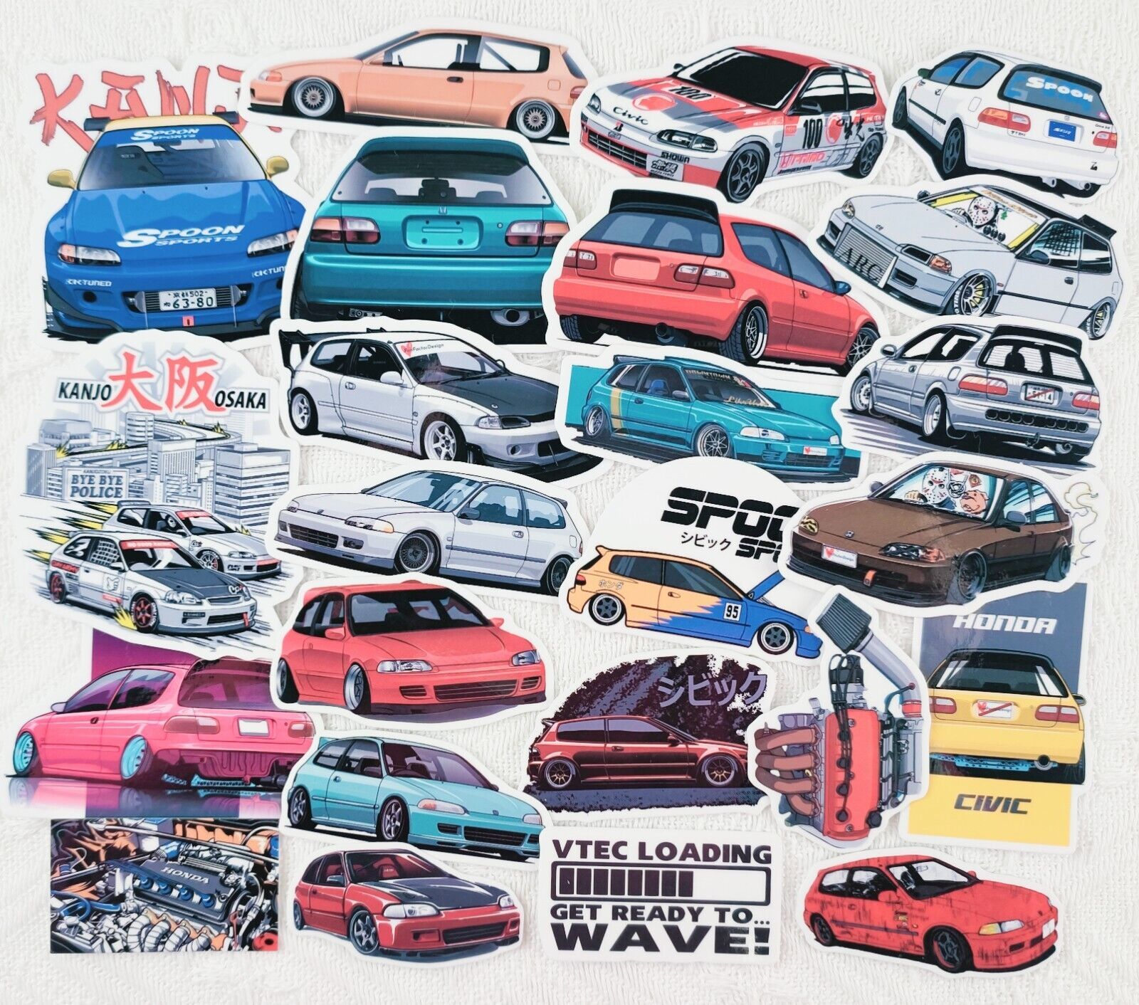 24pc Honda Civic EG6 SIR VTI EG4 Vinyl Stickers for JDM fan - Decals ...