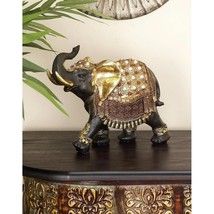 Brown Polystone Eclectic Sculpture Elephant 9 x 10 x 4 - $80.46+