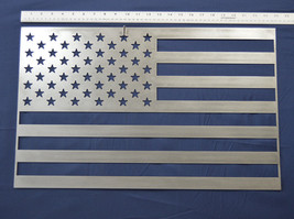 METAL USA FLAG WALL ART SIGN FOR GARDEN HOME GARAGE  24" x 15" MADE IN THE USA image 1