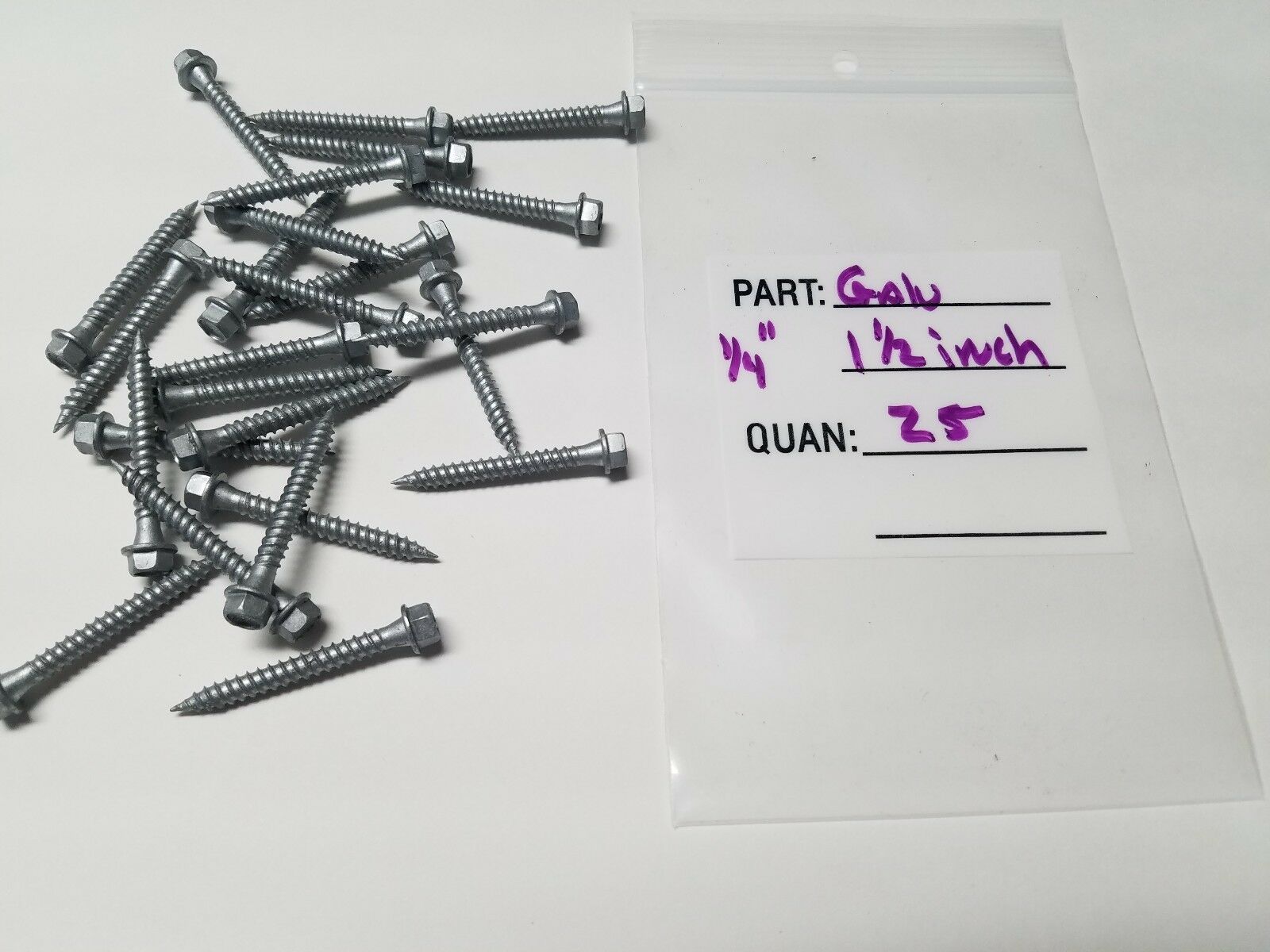 Package of 25 1 ½ Inch Galvanized Gutter Hanger Screws Building