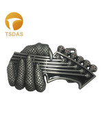Fab Silver Guitar Monster Claw Skull Rock Music Band Metal Belt Buckle - $8.40