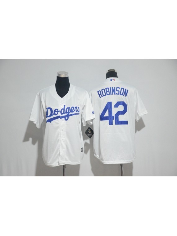 Youth/Kids Jackie Robinson #42 Los Angeles Dodgers White Home Jersey - Fan Apparel & Souvenirs