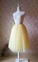 YELLOW Tulle Midi Skirt Outfit High Waisted 4-Layered Midi Tutu Plus Size image 2