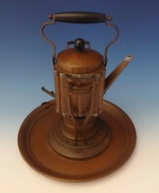 Joseph Heinrichs Copper Kettle On Stand with Tray Arts & Crafts 13" X 8" (#0190) - $2,767.05