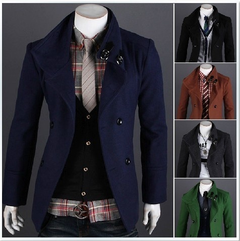 EBay explosion Mens New Winter aliexpress sellers double breasted wool coat and