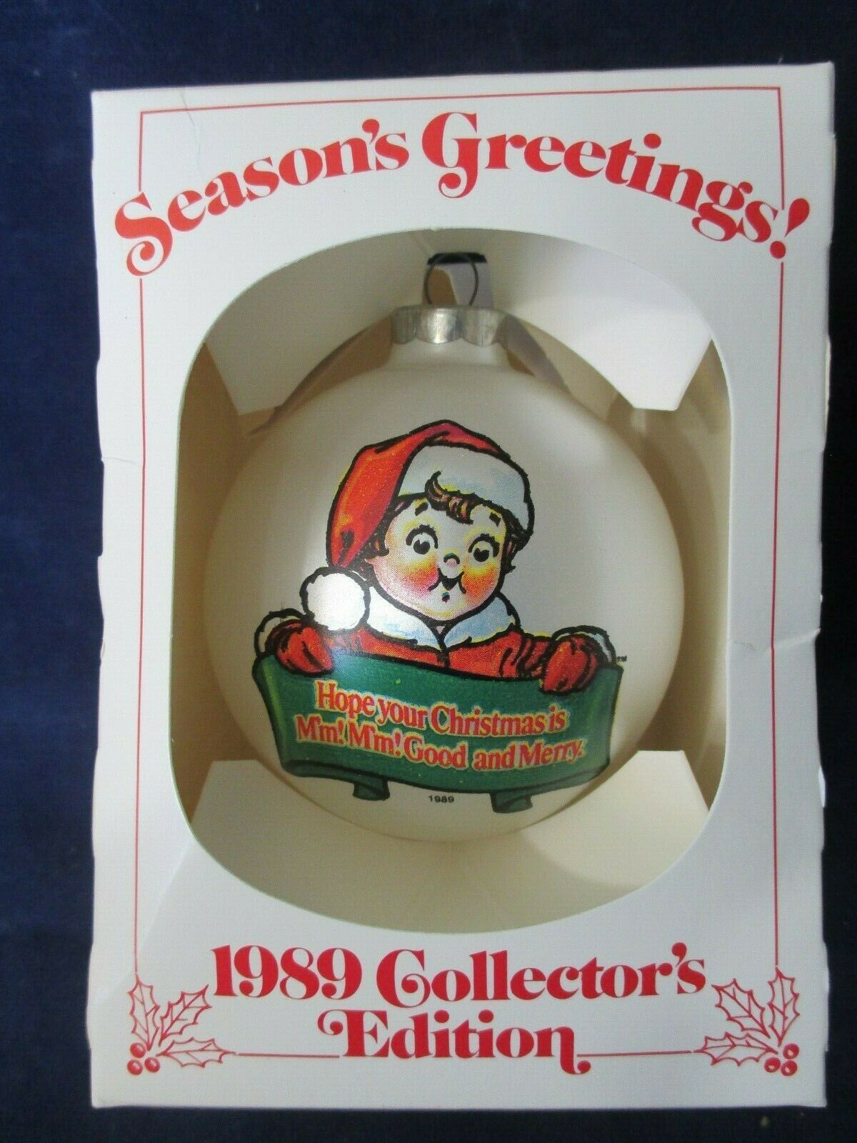 Campbell Kids Soup 1989 Collector's Edition Glass Ball Ornament IOB - $13.50