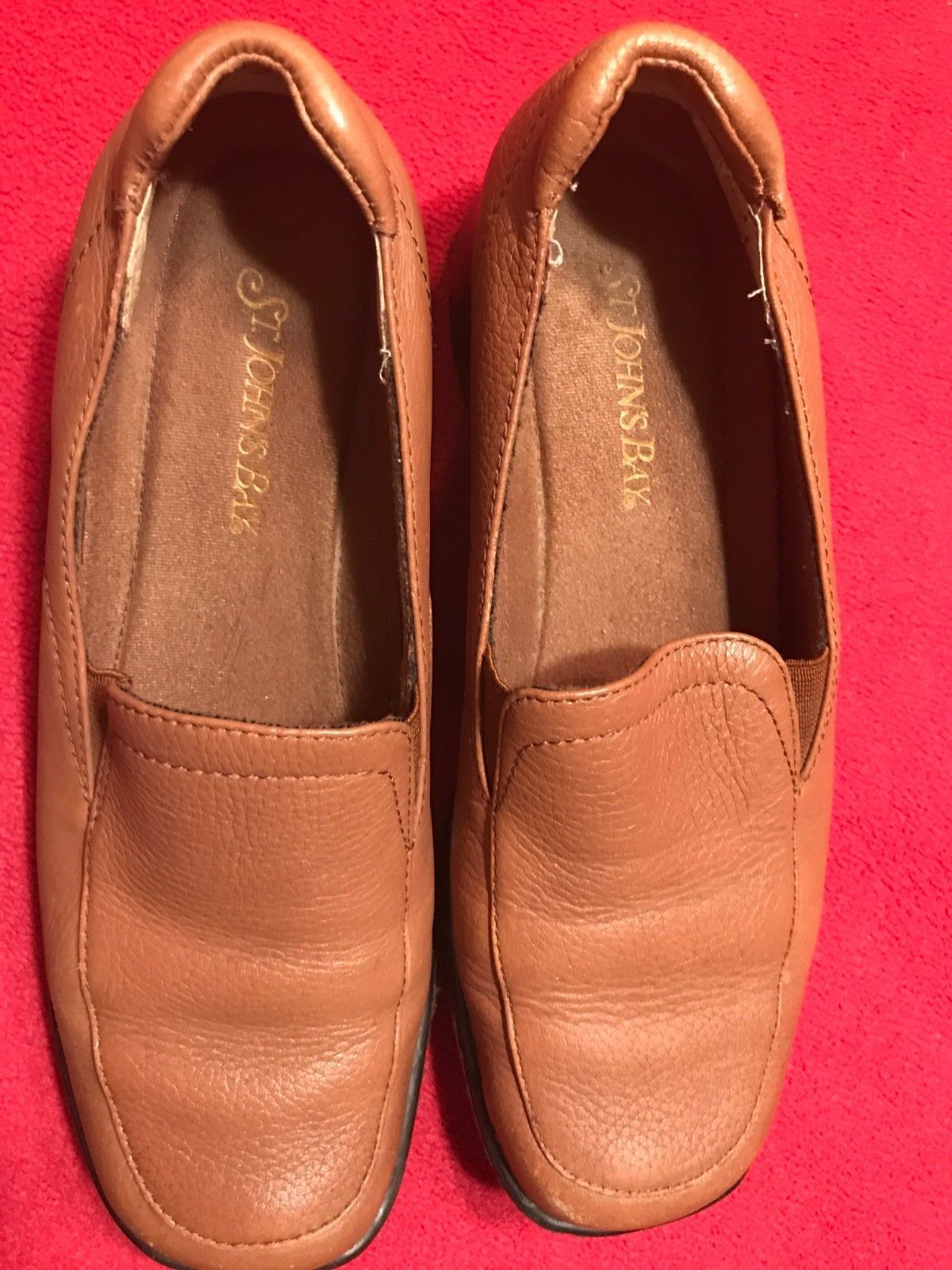 Women's St.John's Bay Loafers, Size 6.5 M, Brown Slip on