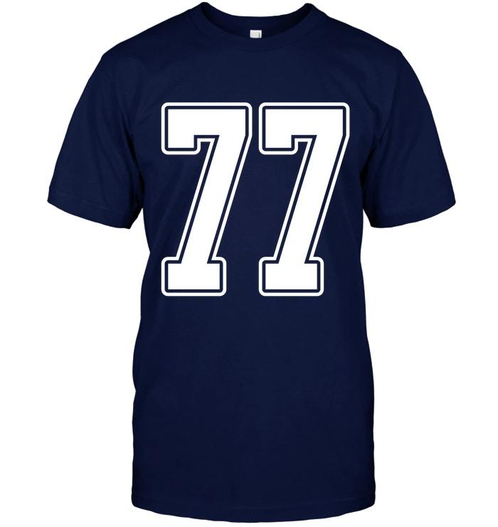 77 White Outline Number 77 Sports Fan Jersey Style T Shirt - T-Shirts ...
