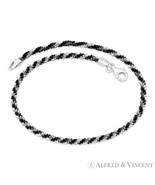 2.5mm Roc Link 2-Tone Spiral .925 Sterling Black &amp; Silver Italian Chain ... - $22.79+